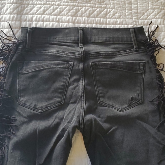 Gray skinny jeans with black fringe - Picture 5 of 5